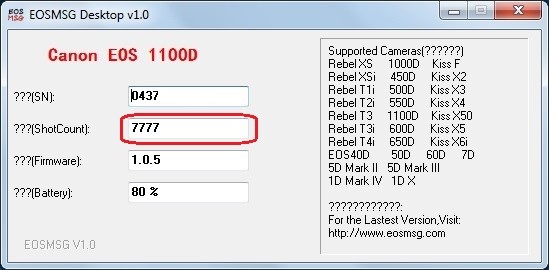 Comment connaître le kilométrage d'un appareil photo Canon et Nikon, comment vérifier le kilométrage d'un appareil photo via un logiciel?